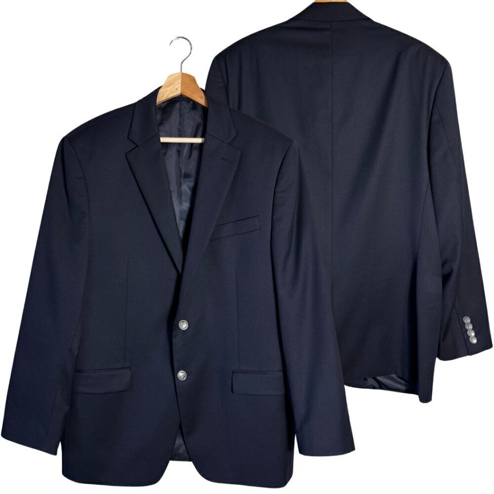 Michael Kors Wool Sport Coat Dinner Jacket Blazer Men's 42R Blue Career Formal